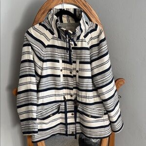 LOFT Striped Black and Cream Jacket